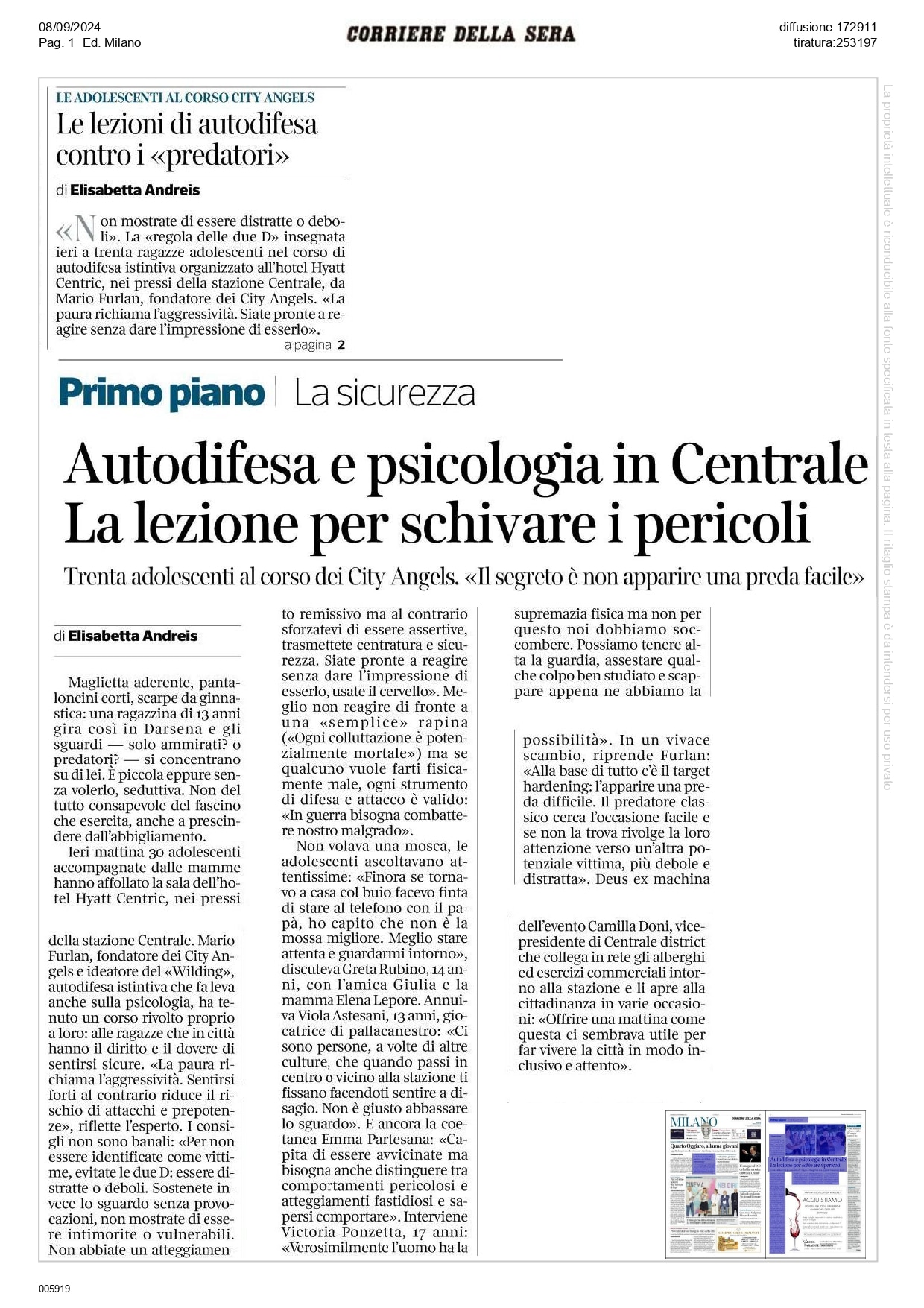 Lezioni di autodifesa personale per donne a Milano