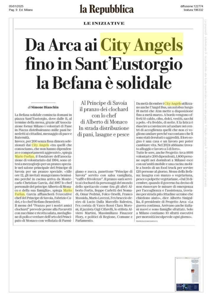 La Befana solidale dei City Angels A Milano