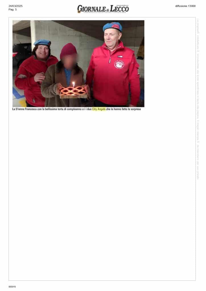 I City Angels d Lecco aiutano donna massacrata e finita per strada