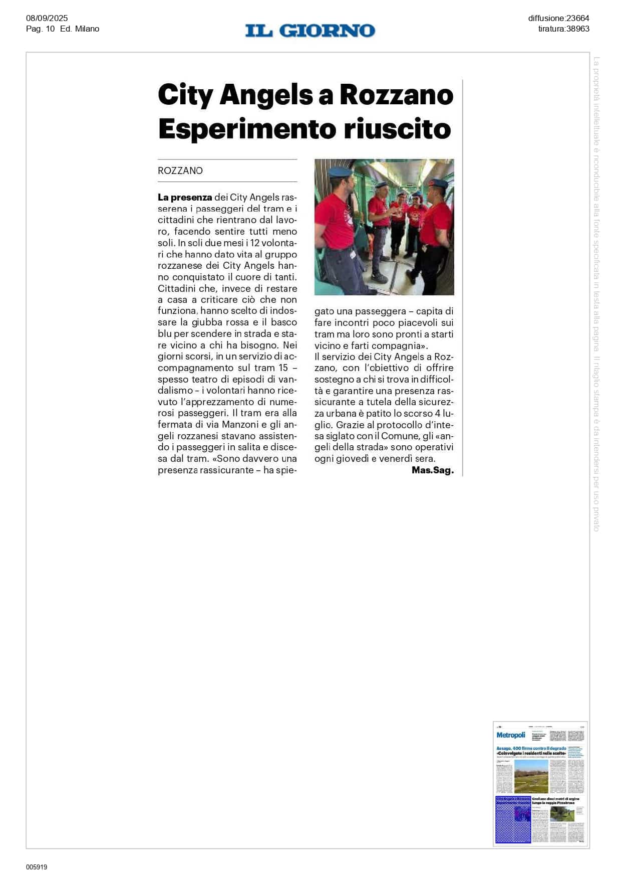 City Angels a Rozzano esperimento riuscito