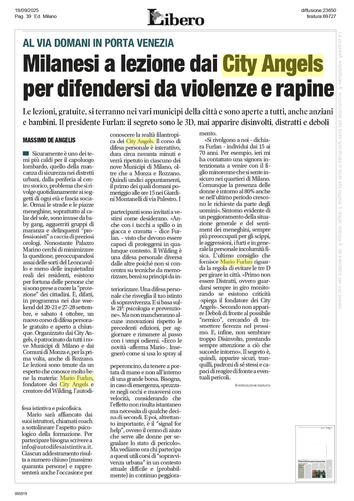 Corso di autodifesa personale Milano